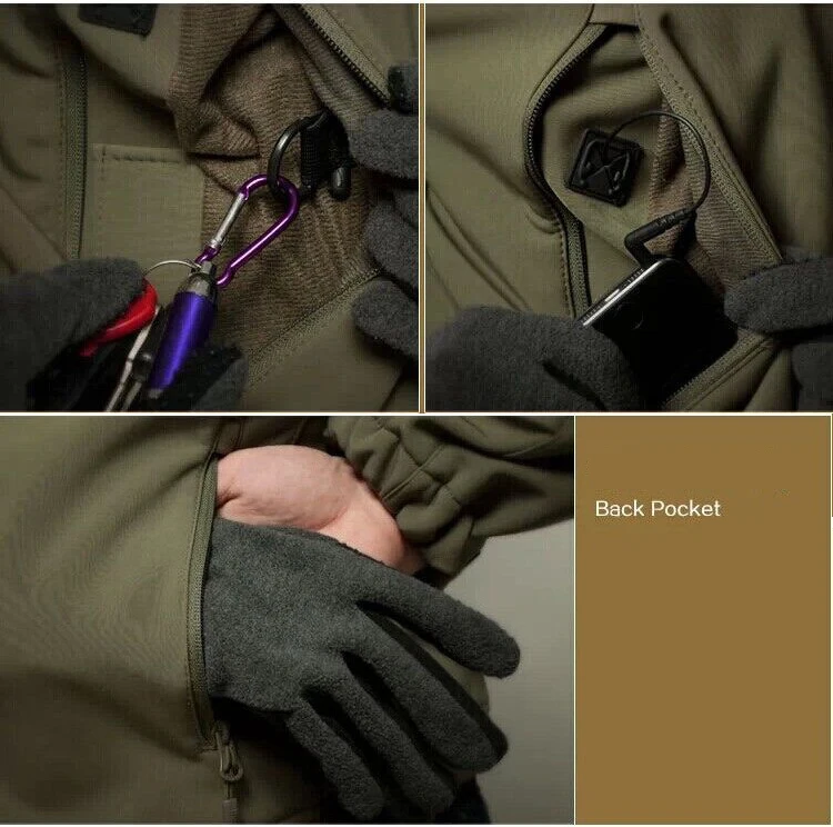 Combinaison de Charge imperméable et respirante en peau de requin, en peluche épaisse, tactique d'alpinisme, entraînement, automne et hiver Combinaison de Charge imperméable et respirante en peau de requin, en peluche épaisse, tactique d'alpinisme, entraînement, automne et hiver