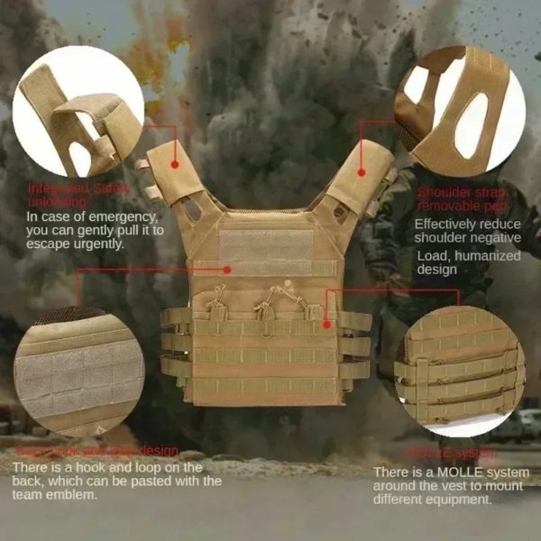 Gilet de chasse tactique Body Armor JPC Molle Plate Carrier Vest Multifunctional Outdoor Molle Training Vest Game Jungle Equipment – Image 5