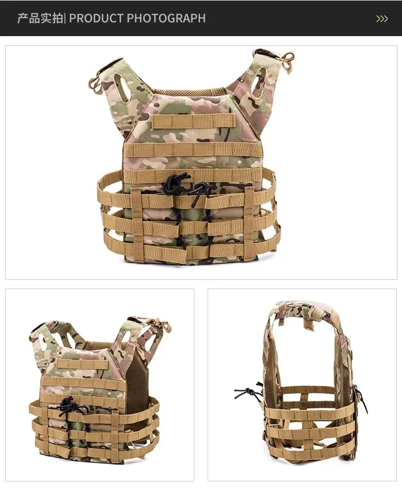 Gilet de chasse tactique Body Armor JPC Molle Plate Carrier Vest Multifunctional Outdoor Molle Training Vest Game Jungle Equipment