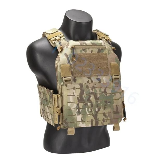 Gilet de combat noir léger détachable rapide, gilet tactique découpé au laser, équipement à transporter, plaque de protection, nouveau, 6094 – Image 2