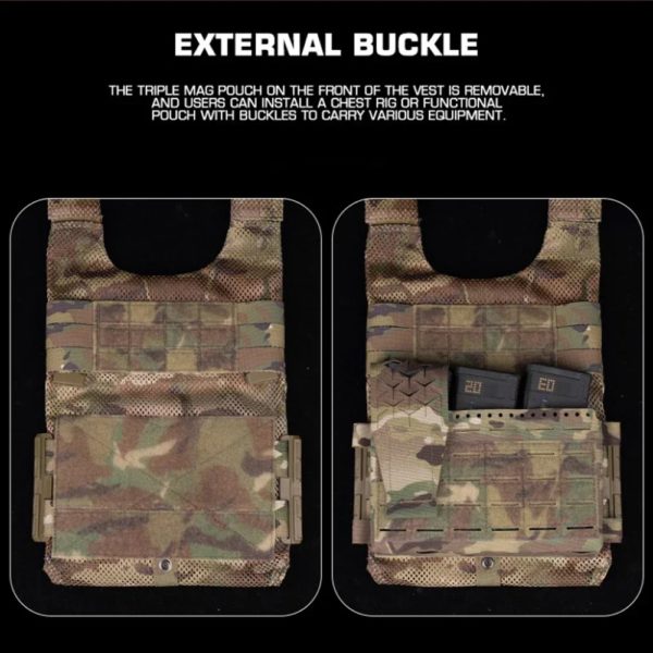 Dulotb-Sac de plaque arrière pour chasse Airsoft, dégagement rapide, Cummerbund avec triple poudres Mag 5.56, LV119 – Image 4
