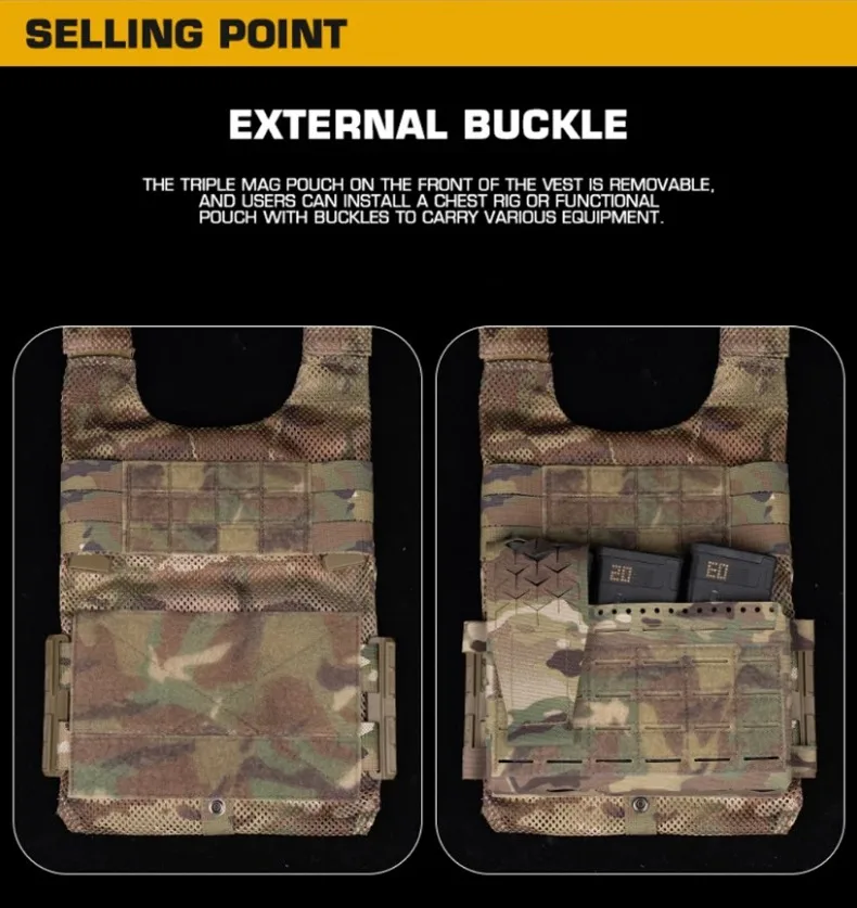 Dulotb-Sac de plaque arrière pour chasse Airsoft, dégagement rapide, Cummerbund avec triple poudres Mag 5.56, LV119
