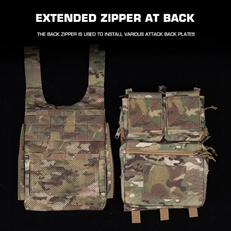 Dulotb-Sac de plaque arrière pour chasse Airsoft, dégagement rapide, Cummerbund avec triple poudres Mag 5.56, LV119