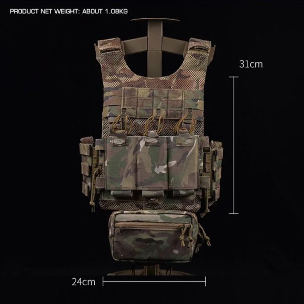 Dulotb-Sac de plaque arrière pour chasse Airsoft, dégagement rapide, Cummerbund avec triple poudres Mag 5.56, LV119 – Image 3