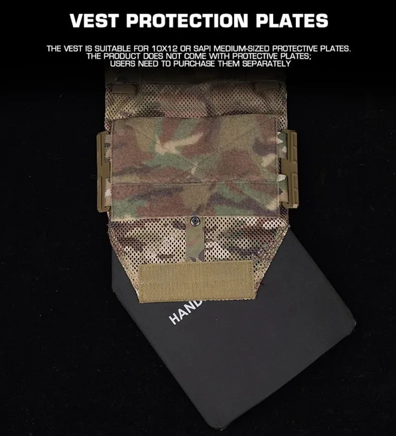 Dulotb-Sac de plaque arrière pour chasse Airsoft, dégagement rapide, Cummerbund avec triple poudres Mag 5.56, LV119