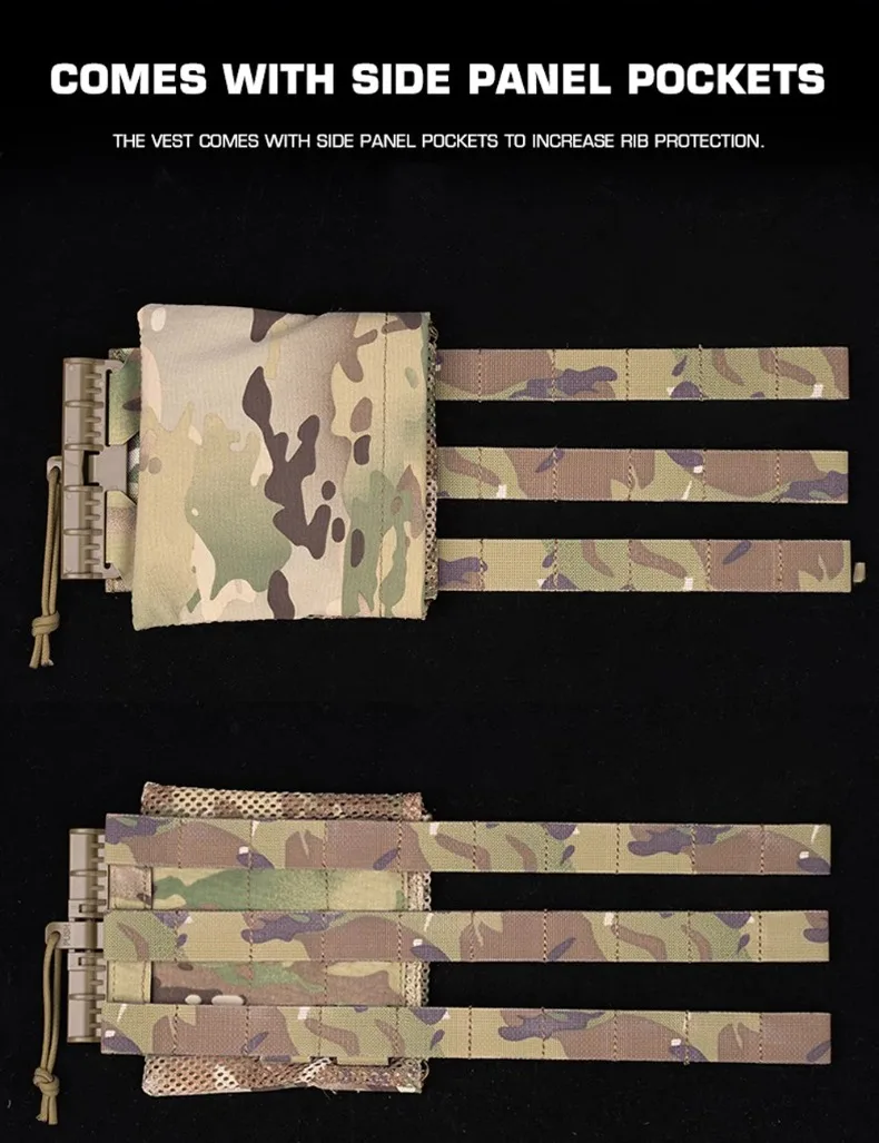 Dulotb-Sac de plaque arrière pour chasse Airsoft, dégagement rapide, Cummerbund avec triple poudres Mag 5.56, LV119