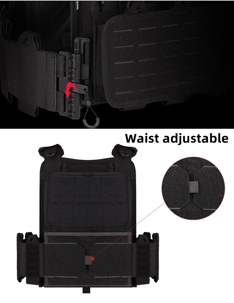 YAKEDA-Gilet de transport Dulgla6094, lumière détachable rapide, découpé au laser, chasse en plein air, équipement noir, haute qualité YAKEDA-Gilet de transport Dulgla6094, lumière détachable rapide, découpé au laser, chasse en plein air, équipement noir, haute qualité