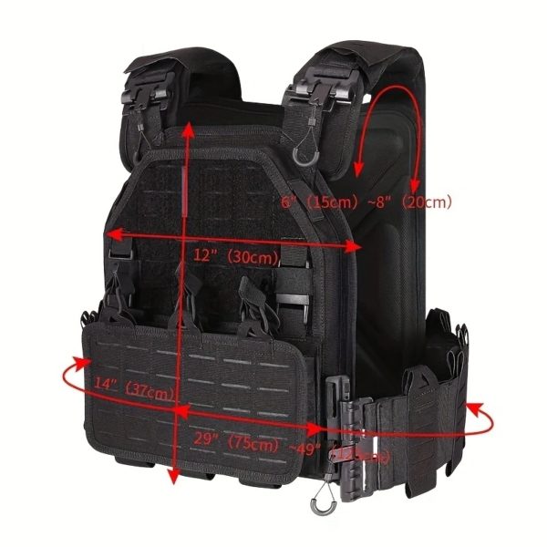 YAKEDA-Gilet de transport Dulgla6094, lumière détachable rapide, découpé au laser, chasse en plein air, équipement noir, haute qualité – Image 3