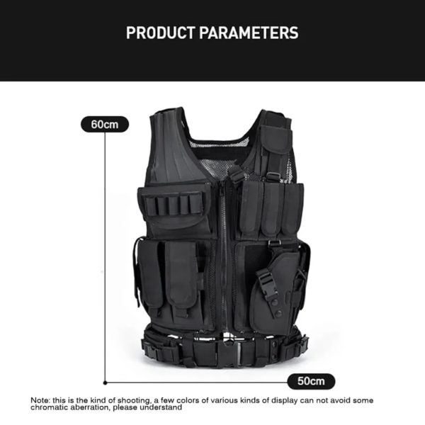 Gilets pare-balles réglables Molle DulglaActiv, veste d'entraînement Airsoft, chasse de sécurité, armée, jeu CS en plein air, saut – Image 2