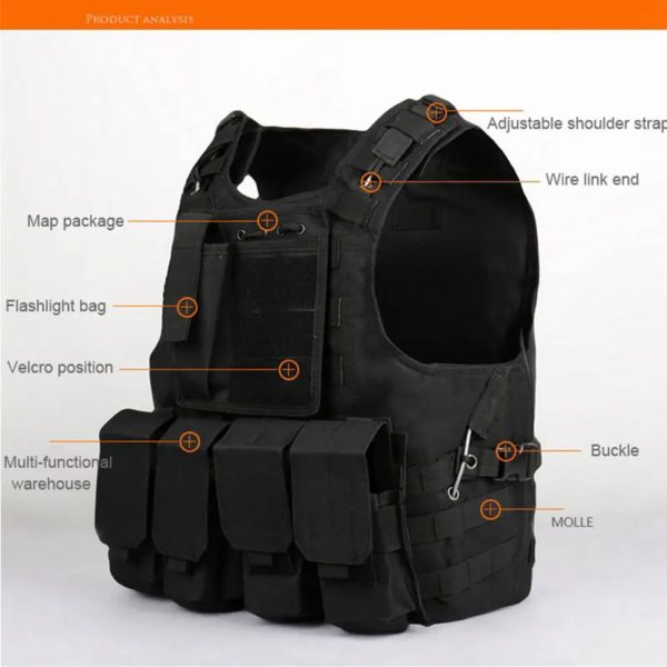 CamSolomon-Gilet de Sécurité pour la html, Vêtement d'Extérieur, Airsoft, Assaut, Molle – Image 3