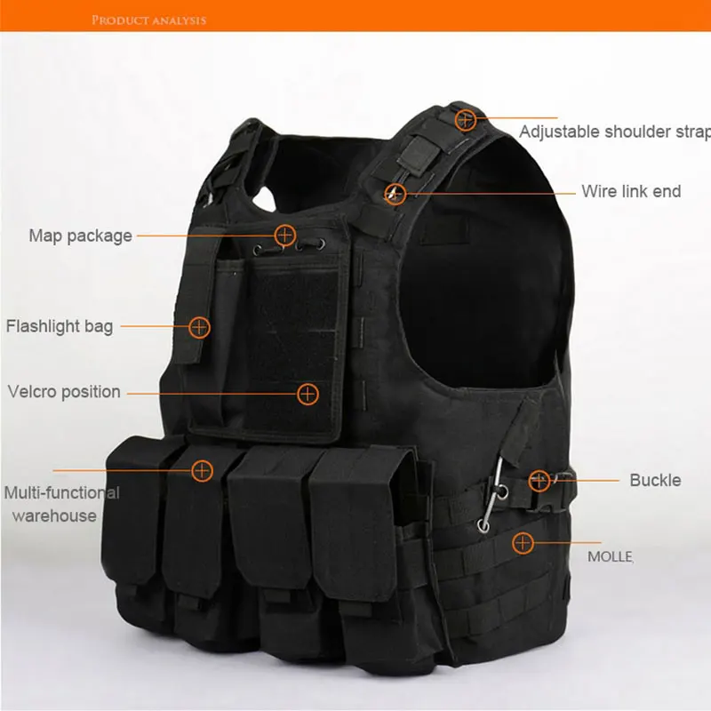 CamSolomon-Gilet de Sécurité pour la html, Vêtement d'Extérieur, Airsoft, Assaut, Molle