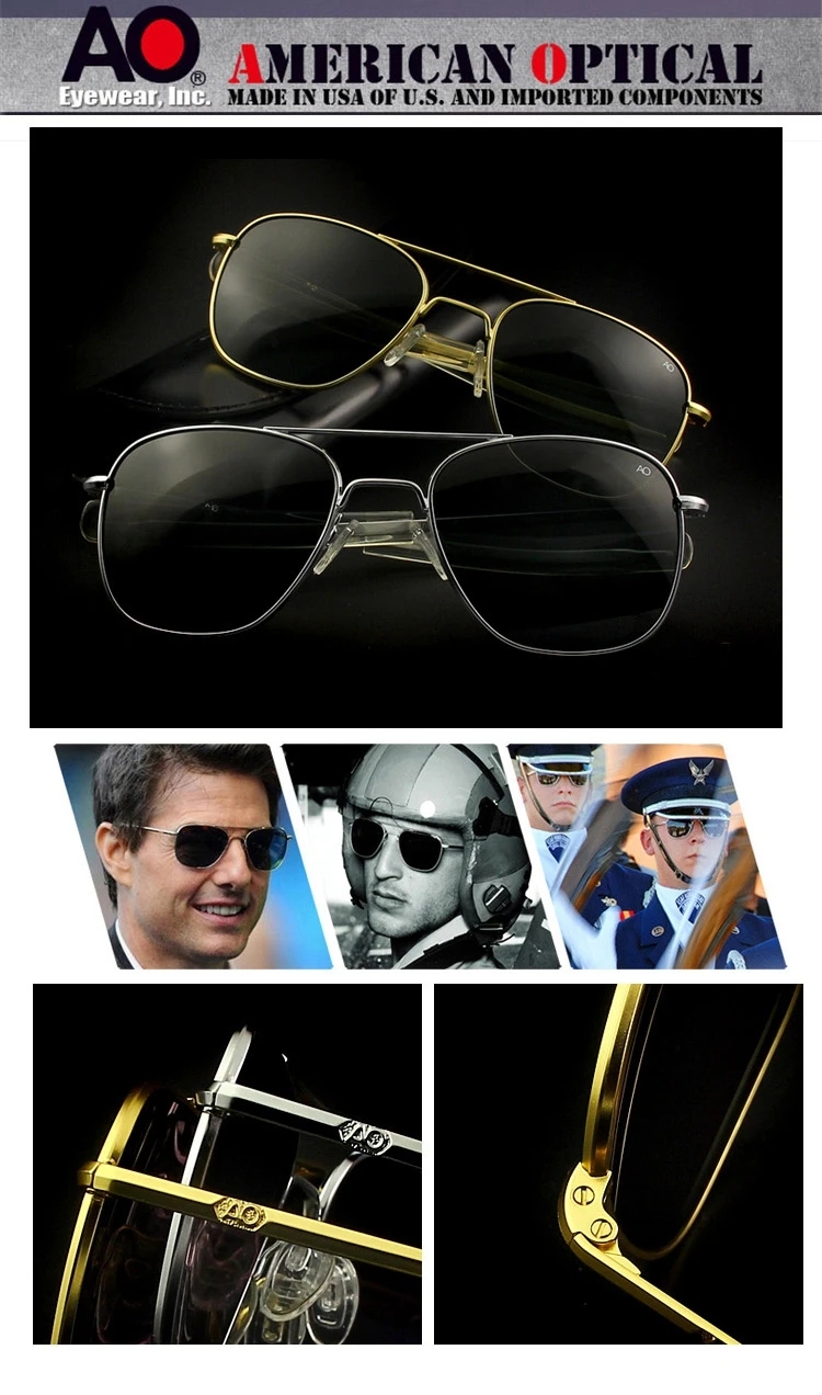 Lunettes de soleil polarisées pour hommes, de qualité supérieure, pour pilote militaire de l'armée américaine, marque de styliste, pour conduire, OP55 OP57