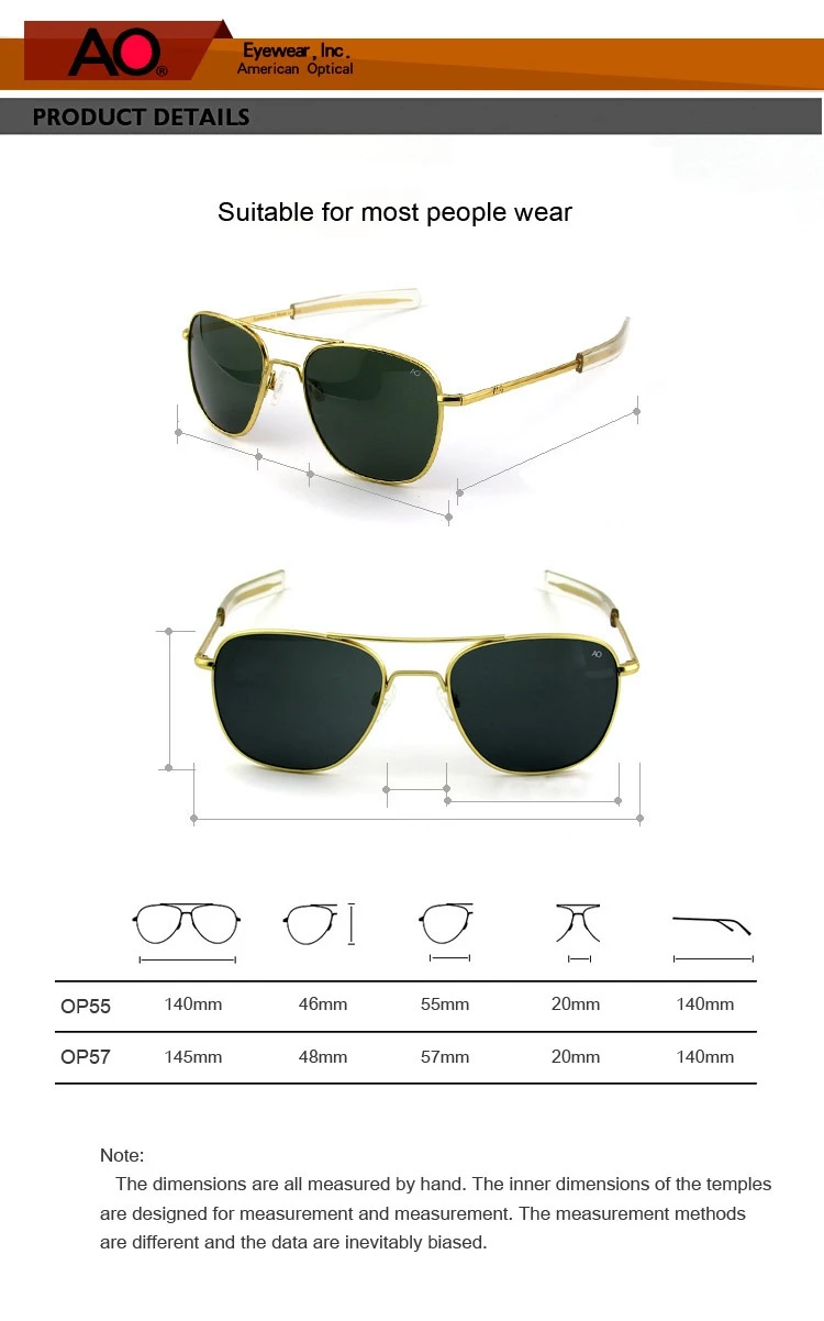 Lunettes de soleil polarisées pour hommes, de qualité supérieure, pour pilote militaire de l'armée américaine, marque de styliste, pour conduire, OP55 OP57
