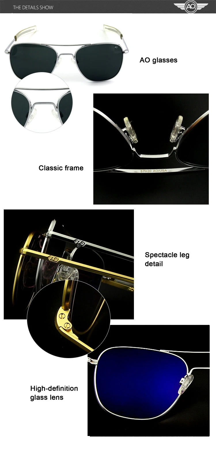 Lunettes de soleil polarisées pour hommes, de qualité supérieure, pour pilote militaire de l'armée américaine, marque de styliste, pour conduire, OP55 OP57