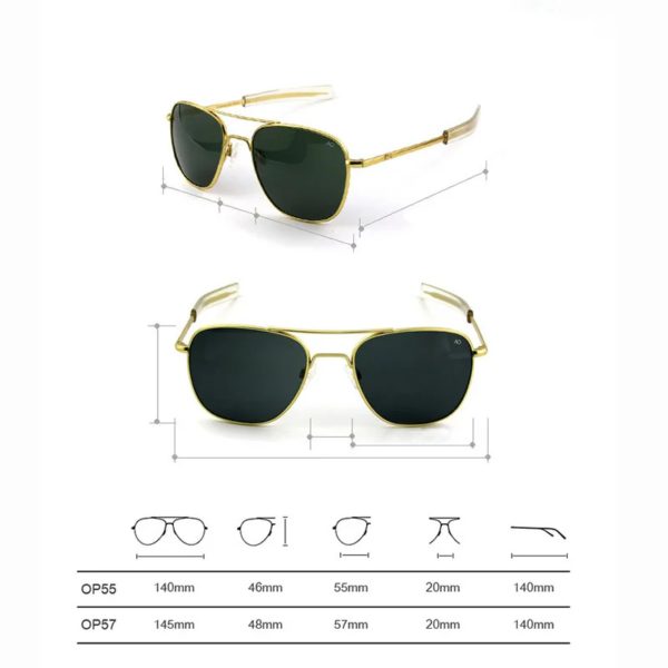 Lunettes de soleil polarisées pour hommes, de qualité supérieure, pour pilote militaire de l'armée américaine, marque de styliste, pour conduire, OP55 OP57 – Image 2