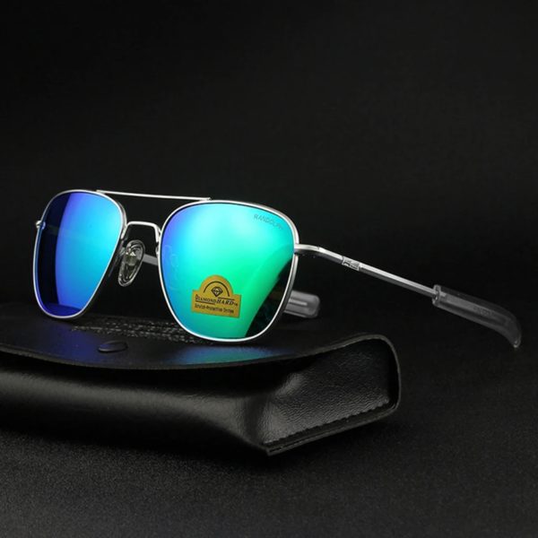 Lunettes de soleil pilote RE pour hommes, lunettes de soleil de qualité supérieure pour hommes, armée américaine, lentille en verre militaire, lentille AO Oculos – Image 6