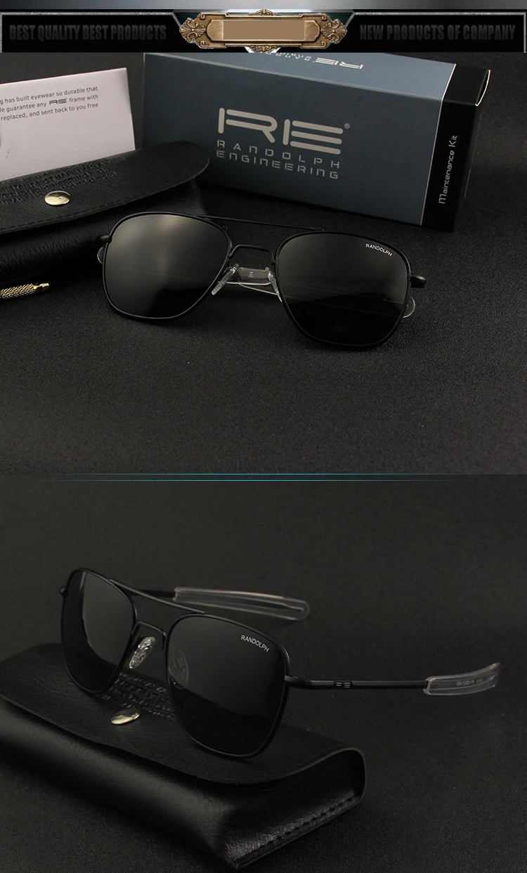 Lunettes de soleil pilote RE pour hommes, lunettes de soleil de qualité supérieure pour hommes, armée américaine, lentille en verre militaire, lentille AO Oculos