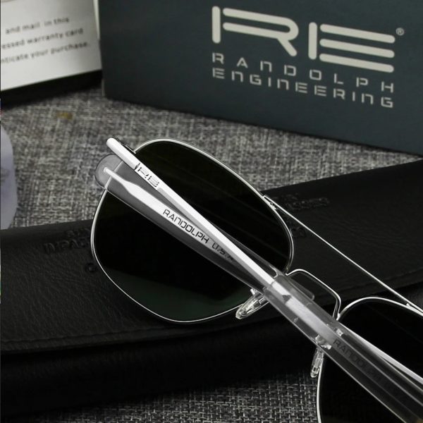 Lunettes de soleil pilote RE pour hommes, lunettes de soleil de qualité supérieure pour hommes, armée américaine, lentille en verre militaire, lentille AO Oculos – Image 2