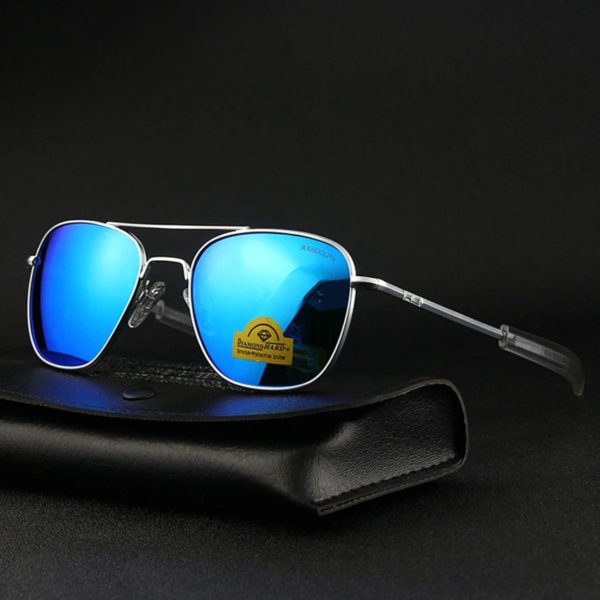 Lunettes de soleil pilote RE pour hommes, lunettes de soleil de qualité supérieure pour hommes, armée américaine, lentille en verre militaire, lentille AO Oculos – Image 5