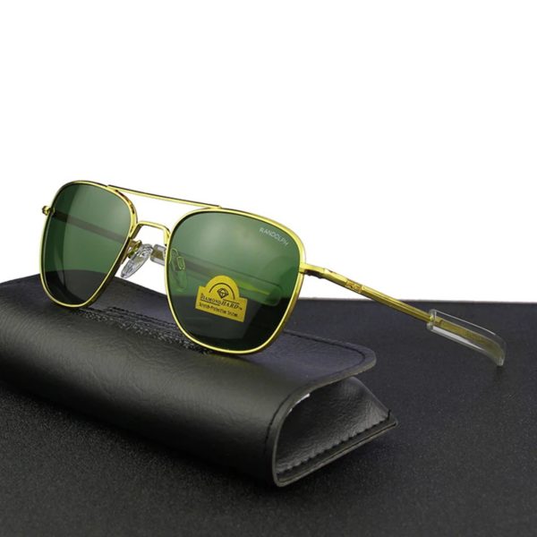 Lunettes de soleil pilote RE pour hommes, lunettes de soleil de qualité supérieure pour hommes, armée américaine, lentille en verre militaire, lentille AO Oculos