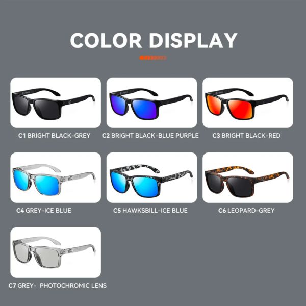 Agreenon-Lunettes de soleil carrées classiques pour hommes et femmes, lunettes de conduite HD, lunettes de soleil carrées colorées, lunettes de pêche polarisées en plein air, 2024 – Image 5