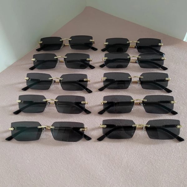 Lunettes de soleil rectangulaires sans monture pour femmes, lunettes de soleil ChimOutdoor, accessoires de conduite, mode, vente en gros, 10 pièces par ensemble – Image 2