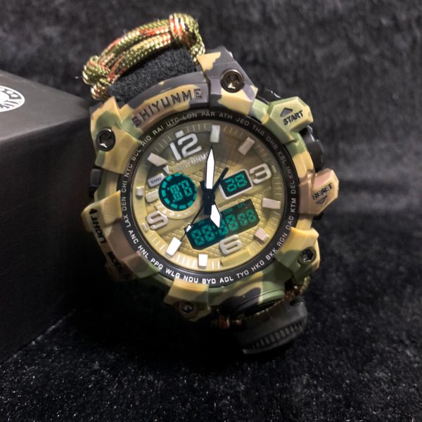 WinterYUNcloser-Montre militaire étanche à quartz pour hommes, montre de survie en plein air, DulParacord, boussole, therye.com, multifonctionnel – Image 4
