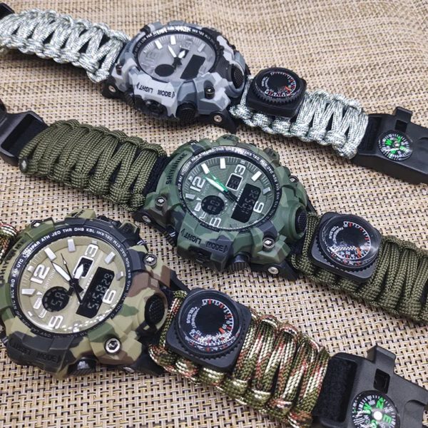 WinterYUNcloser-Montre militaire étanche à quartz pour hommes, montre de survie en plein air, DulParacord, boussole, therye.com, multifonctionnel – Image 3