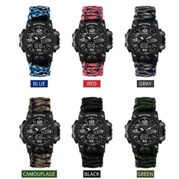 Montre de survie en plein air étanche, bracelet militaire multifonctionnel, équipement d'urgence, camping et randonnée, DulParacord – Image 5