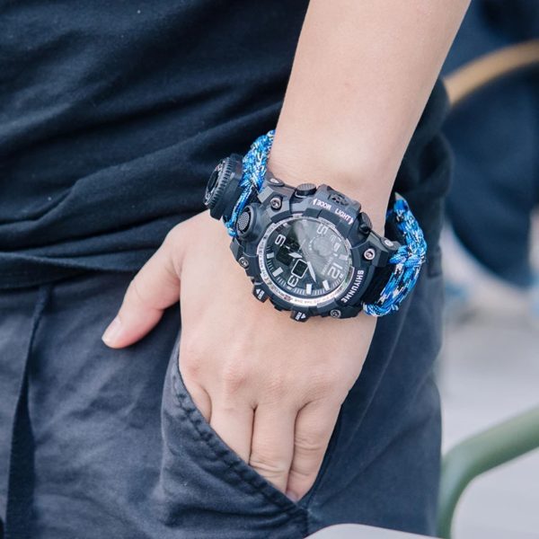 Montre de survie en plein air étanche, bracelet militaire multifonctionnel, équipement d'urgence, camping et randonnée, DulParacord – Image 6
