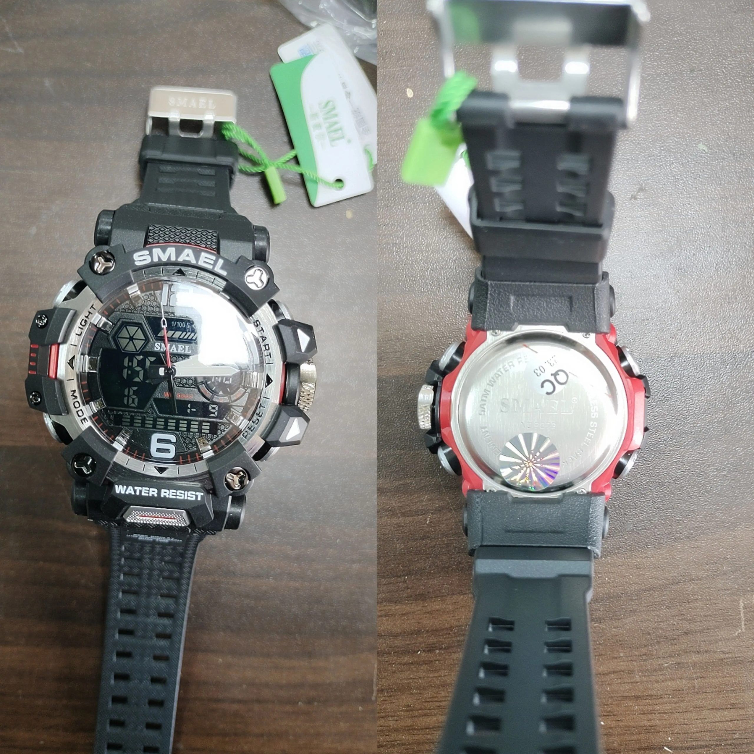 SMAEL-Montres militaires étanches à 50m pour hommes, montre de sport numérique, montre de l'armée, quartz numérique, heure des touristes, montres-bracelets LED, nouveau, 8072