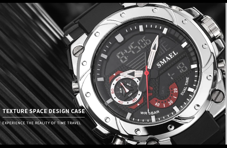 SMAEL – montre de sport pour hommes, montre-bracelet à Quartz, étanche, bleu militaire, affichage de la semaine, 8060