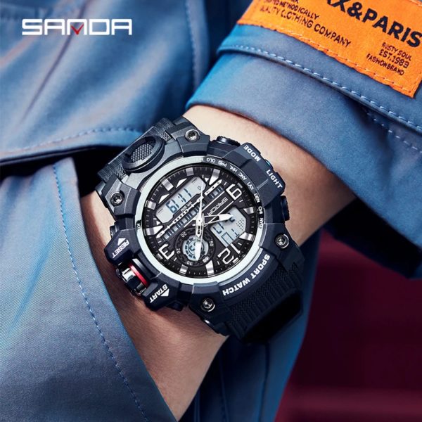 Montre-bracelet étanche, de style ew en atch 50 ports asymétriques uartz atch ou ale lectron igital ombre – Image 6