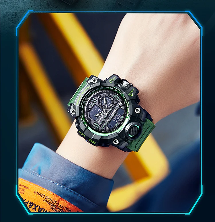 Montre-bracelet étanche, de style ew en atch 50 ports asymétriques uartz atch ou ale lectron igital ombre