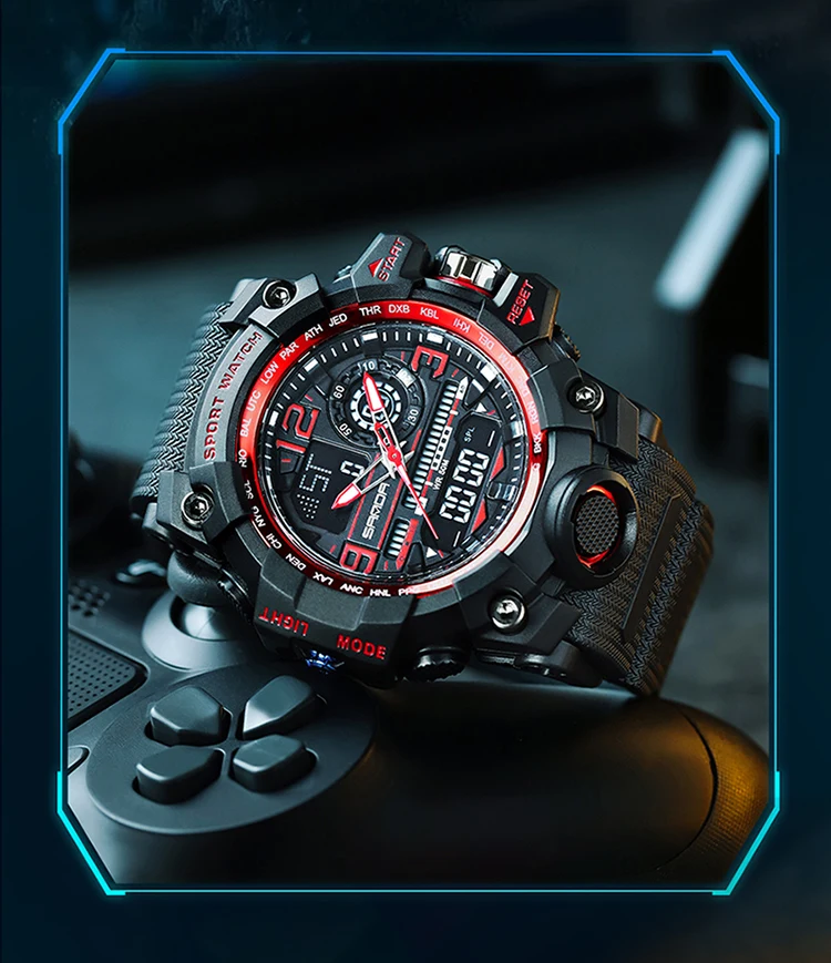 Montre-bracelet étanche, de style ew en atch 50 ports asymétriques uartz atch ou ale lectron igital ombre