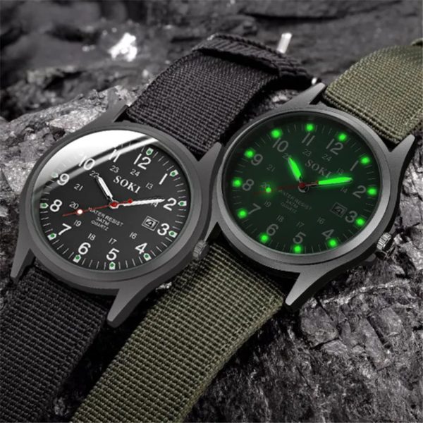 Montre-bracelet à quartz de luxe pour hommes, horloge à mains shoes, date de sport militaire, montre décontractée en nylon, mode – Image 5