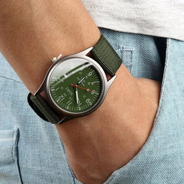 Montre-bracelet à quartz de luxe pour hommes, horloge à mains shoes, date de sport militaire, montre décontractée en nylon, mode – Image 2