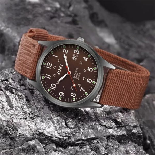 Montre-bracelet à quartz de luxe pour hommes, horloge à mains shoes, date de sport militaire, montre décontractée en nylon, mode – Image 4