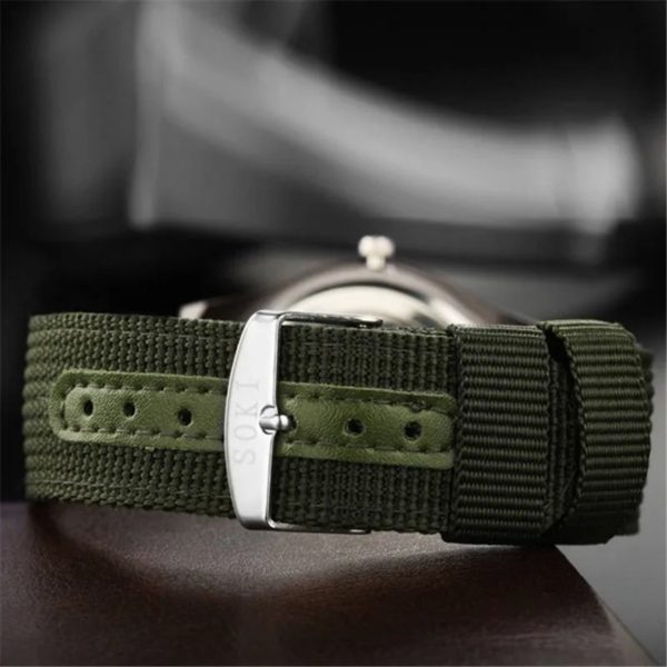 Montre-bracelet à quartz de luxe pour hommes, horloge à mains shoes, date de sport militaire, montre décontractée en nylon, mode – Image 6