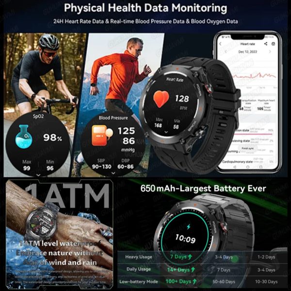 HUAWEI-Montre Connectée GPS pour l'Extérieur, Écran HD AMOLED 2024x412, Fréquence Cardiaque, Appel Bluetooth, Étanche IP68, Bracelet Intelligent pour Homme, Nouveauté 412 – Image 5