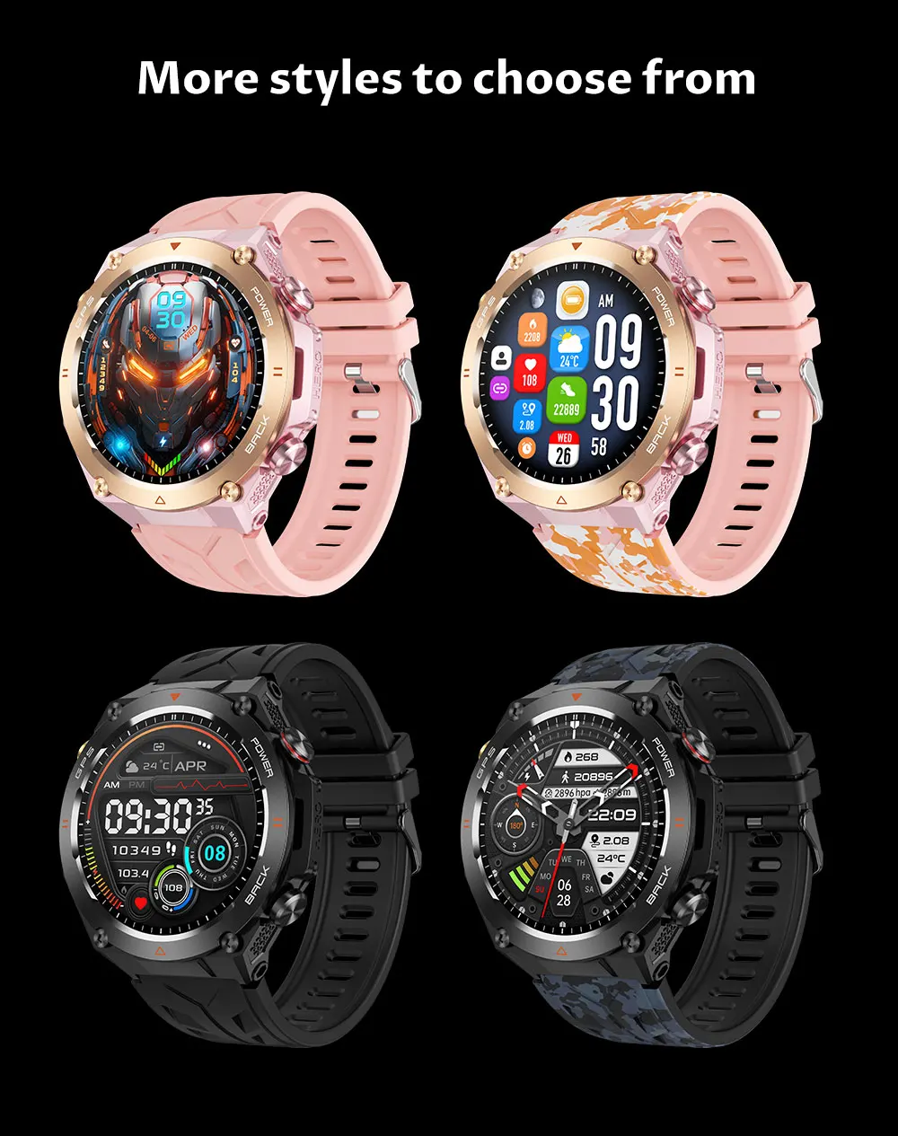 HUAWEI-Montre Connectée GPS pour l'Extérieur, Écran HD AMOLED 2024x412, Fréquence Cardiaque, Appel Bluetooth, Étanche IP68, Bracelet Intelligent pour Homme, Nouveauté 412