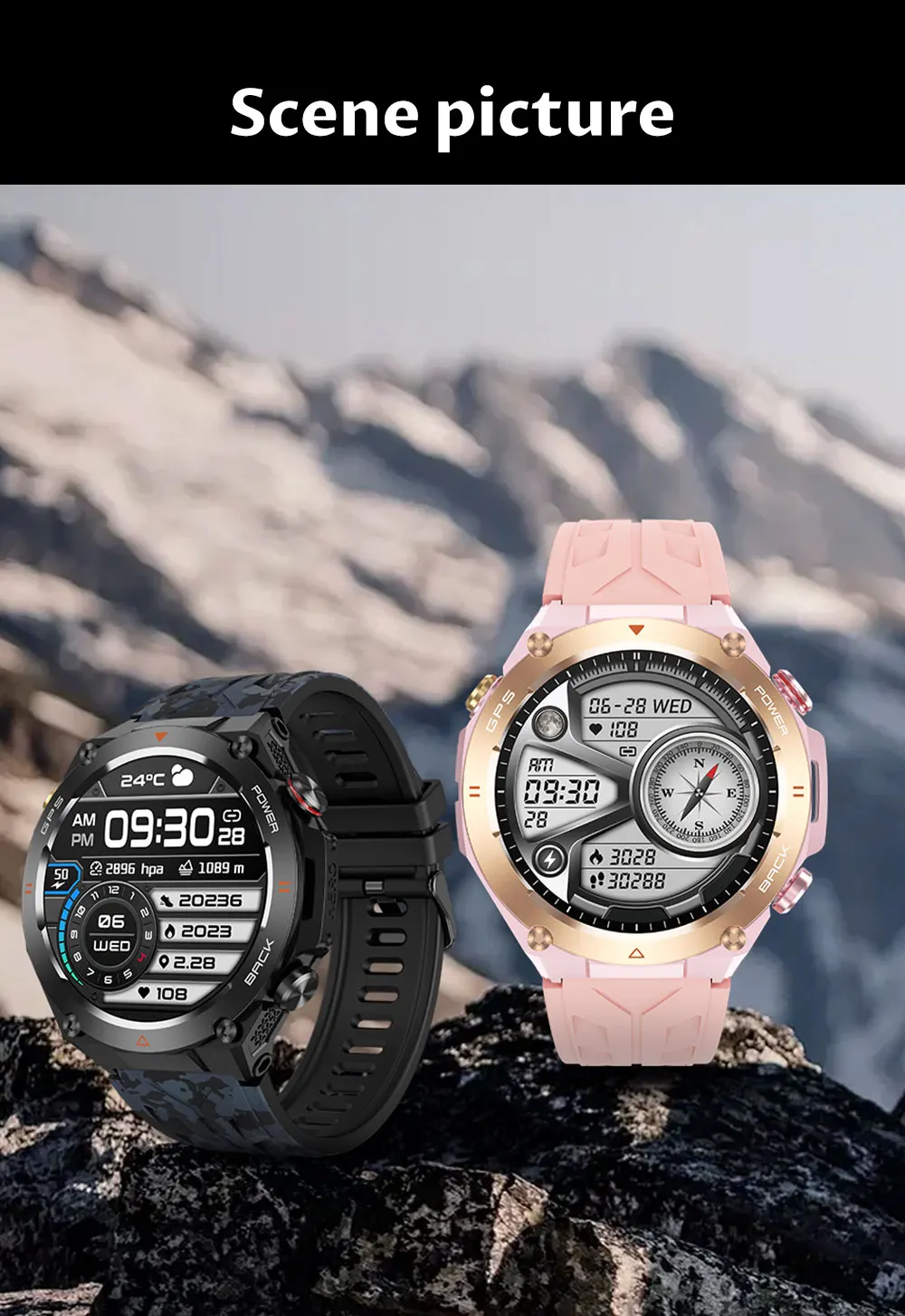 HUAWEI-Montre Connectée GPS pour l'Extérieur, Écran HD AMOLED 2024x412, Fréquence Cardiaque, Appel Bluetooth, Étanche IP68, Bracelet Intelligent pour Homme, Nouveauté 412