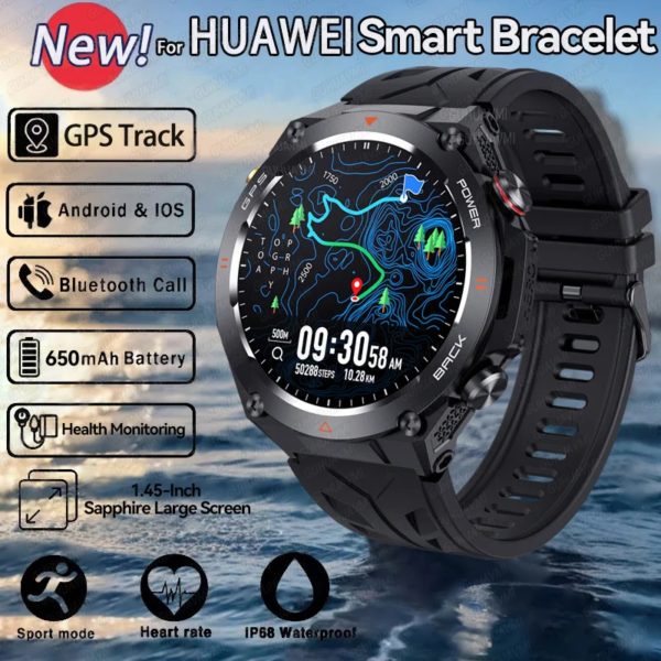 HUAWEI-Montre Connectée GPS pour l'Extérieur, Écran HD AMOLED 2024x412, Fréquence Cardiaque, Appel Bluetooth, Étanche IP68, Bracelet Intelligent pour Homme, Nouveauté 412