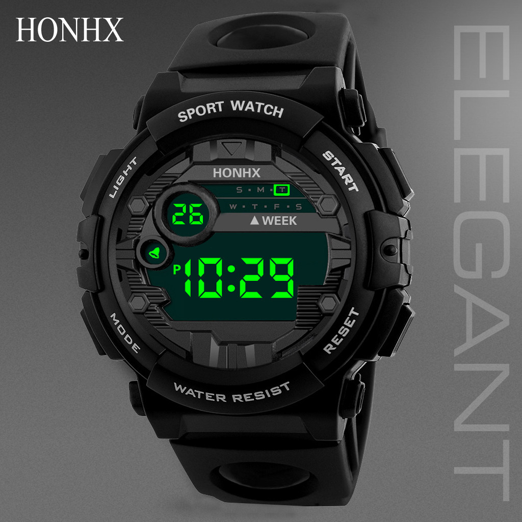 Honhx-Montre numérique LED de luxe pour homme, date de sport, extérieur, électronique, étanche, sports de plein air, fitness, montres militaires