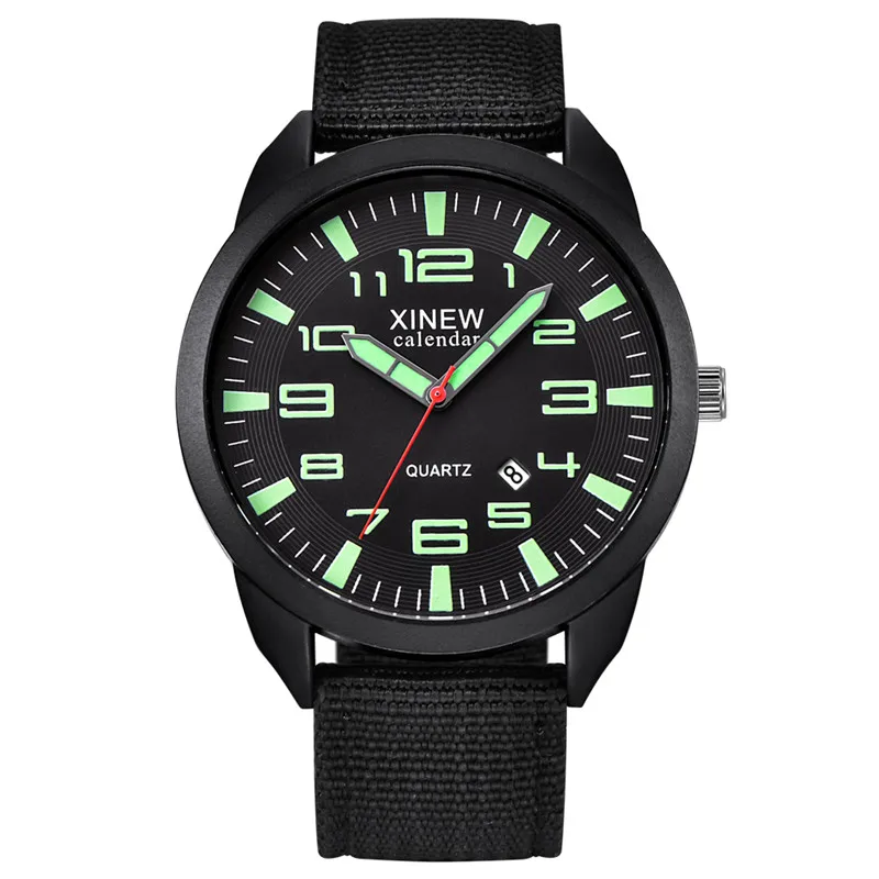 XINEW-Montre à Quartz en Nylon pour Homme, 1 Pièce/Lot, Authentique, Marque, Mode, Simple, Date, Armée, Erkek Barato Saat Reloj zones bre