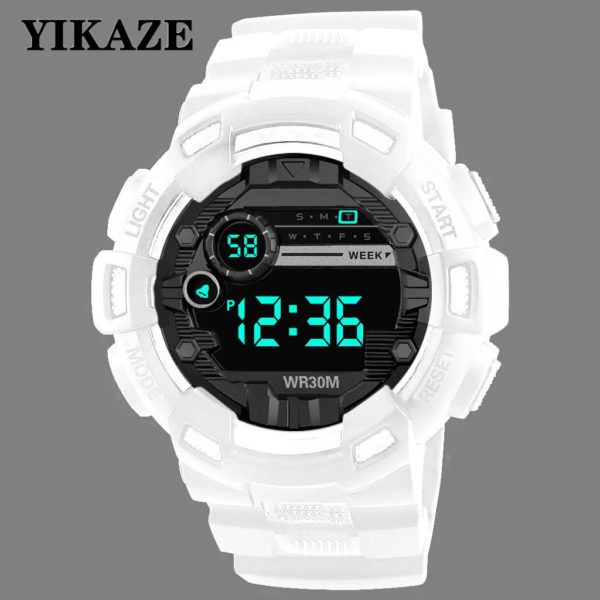 Montres numériques militaires pour hommes, montre-bracelet électronique de sport, horloge à grand cadran, étanche, garçon, enfant, 50mm