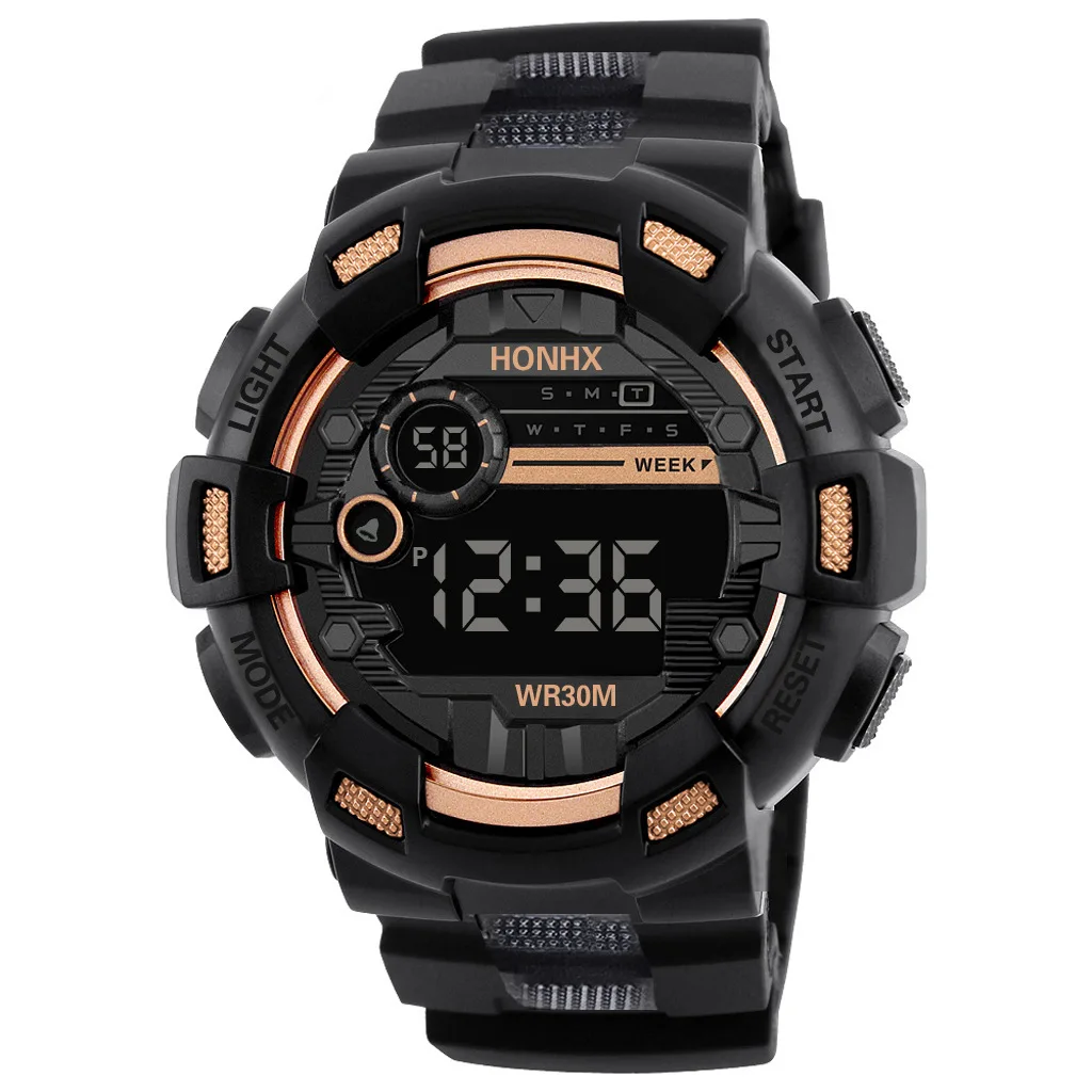 Montres numériques militaires pour hommes, montre-bracelet électronique de sport, horloge à grand cadran, étanche, garçon, enfant, 50mm