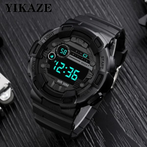 Montres numériques militaires pour hommes, montre-bracelet électronique de sport, horloge à grand cadran, étanche, garçon, enfant, 50mm – Image 3