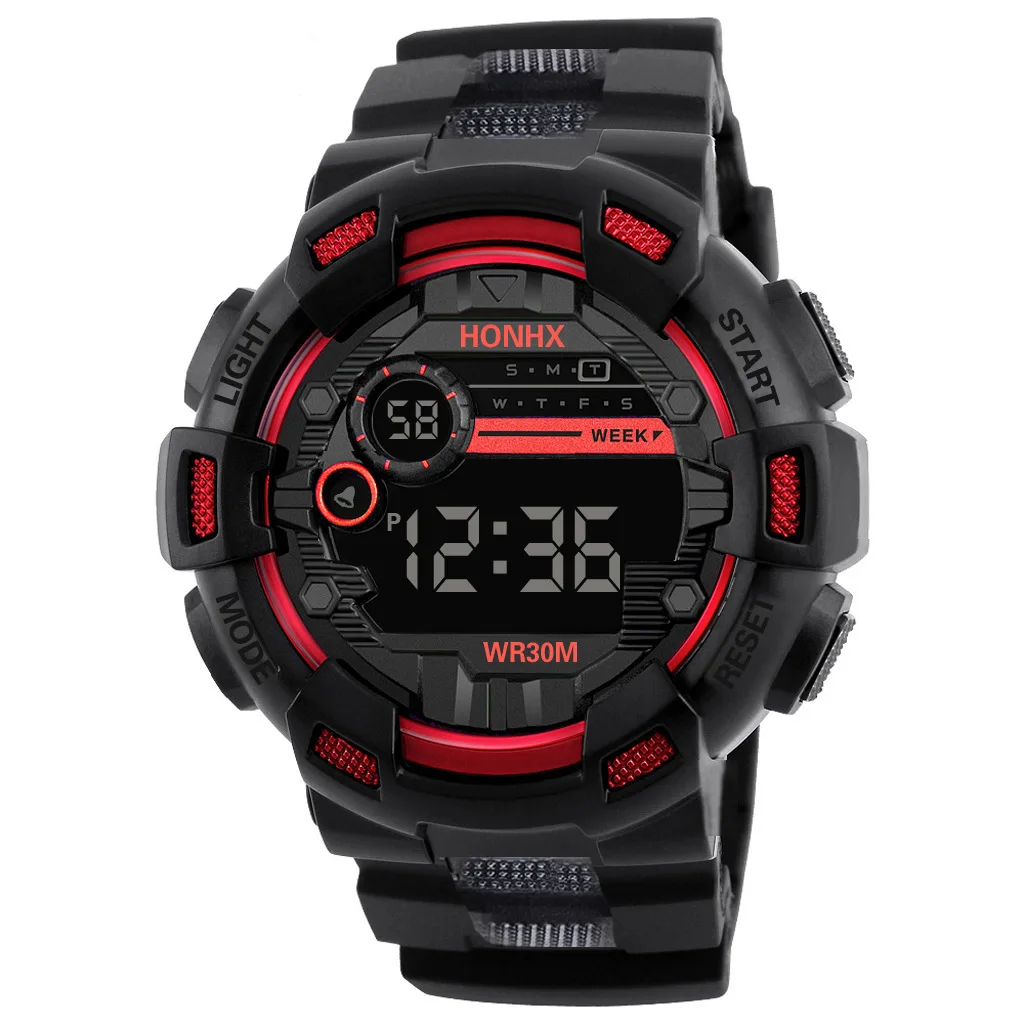 Montres numériques militaires pour hommes, montre-bracelet électronique de sport, horloge à grand cadran, étanche, garçon, enfant, 50mm