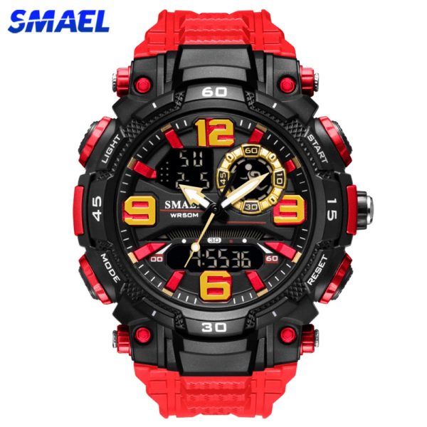 SMAEL Top montres de luxe hommes double affichage montre étanche hommes Sport montre-bracelet hommes militaire armée horloge mâle chronomètre 1921